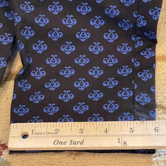 Halogen Dress Pants Taylor Fit Black Royal Blue Print Cropped Women's Size 2P - Picture 12 of 12
